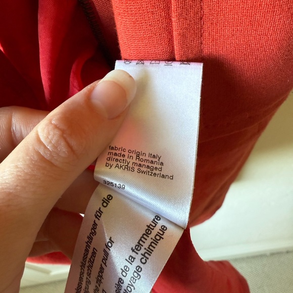 Akris Punto Crew Neck Knee-Length Red Sleeveless Belted Dress US Size 8 - Picture 11 of 12